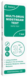 TESTERA Multi-Drug (3 vielas) tests, 1 gab.