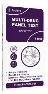 TESTERA Multi-Drug (6 vielas) tests, 1 gab.