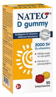 NATEO D Gummy 2000 SV želejvitamīni, 50 gab.