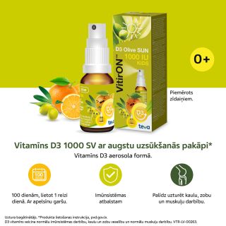 VITIRON D3 Olive Sun 1000 IU Kids sprejs, 10 ml