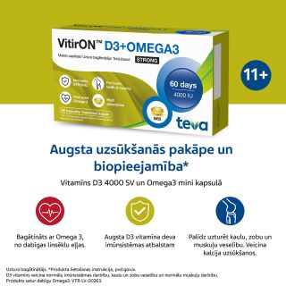 VITIRON D3 + Omega3 Strong kapsulas, 60 gab.