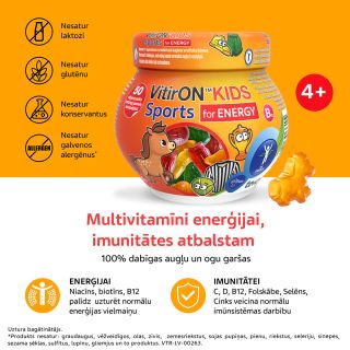 VITIRON Kids Sport Energy pastilas, 50 gab.