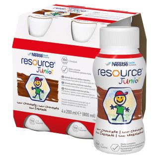 NESTLE Resource Junior ar šokolādes garšu, 200 ml, 4 gab.