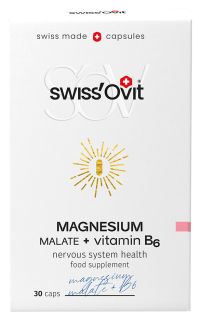 SWISS OVIT Magnesium Malate 150 mg + Vit. B6 kapsulas, 30 gab.