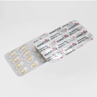 SWISS OVIT Vitamin D3 4000 IU +K2 kapsulas, 30 gab.