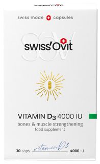 SWISS OVIT Vitamīns D3 4000 IU mīkstās kapsulas, 30 gab.