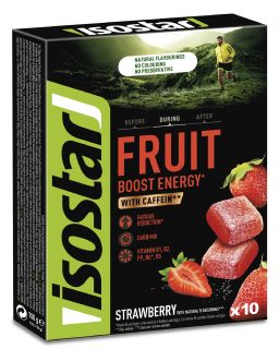 ISOSTAR Energy Fruit Boost Strawberry 10g želejas konfektes, 10 gab.