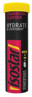 ISOSTAR Hydrate & Perform Powertabs Cranberry Isotonic 12g putojošās tabletes, 10 gab.