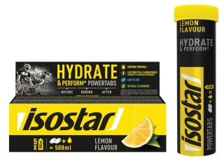 ISOSTAR Hydrate & Perform Powertabs Lemon Isotonic 12g putojošās tabletes, 10 gab.
