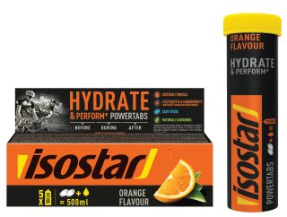 ISOSTAR Hydrate & Perform Powertabs Orange Isotonic 12g putojošās tabletes, 10 gab.