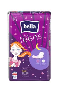 BELLA Teens Ultra Night Energy higiēniskās paketes, 16 gab.
