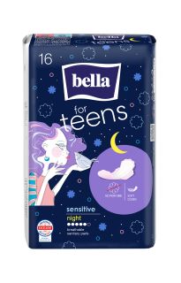 BELLA Teens Ultra Night Sensitive higiēniskās paketes, 16 gab.