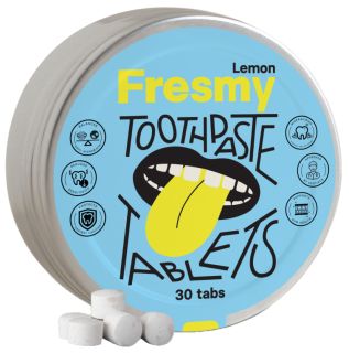FRESMY Lemon zobu pastas tabletes, 30 gab.