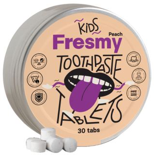 FRESMY Peach for Kids zobu pastas tabletes, 30 gab.
