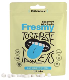 FRESMY Spearmint zobu pastas tabletes, 124 gab.