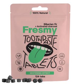 FRESMY With Siberian Fir and Activated Charcoal zobu pastas tabletes, 124 gab.