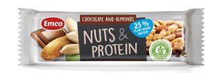 EMCO Chocolate And Almonds Nuts & Protein batoniņš, 40 g