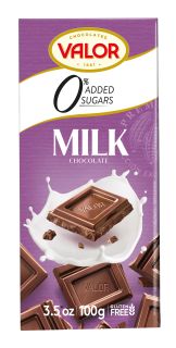 VALOR Bez Cukura Piena šokolāde, 100 g