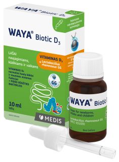 WAYA Biotic + vit D3 pilieni, 10 ml