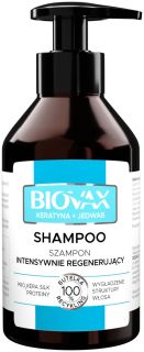 BIOVAX Keratin & Silk atjaunojošs šampūns, 200 ml