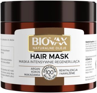 BIOVAX Natural Oils atjaunojoša maska matiem, 250 ml