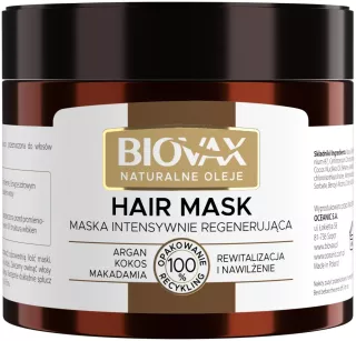 BIOVAX Natural Oils atjaunojoša maska matiem, 250 ml