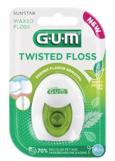 GUM Twisted 30 m zobu diegs, 1 gab.