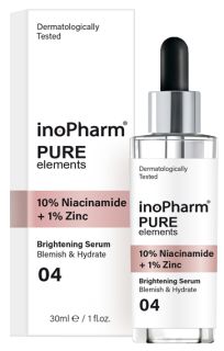 INOPHARM 10% Niacinamide + 1% Zinc serums, 30 ml
