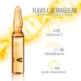 ISDIN Isdinceutics Flavo-C Melatonin + Ultraglican serums, 4 gab.