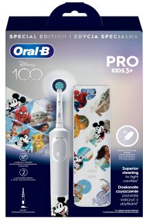 ORAL-B Pro Kids Disney 100 Ar Ceļojumu Futrāli elektriskā zobu birste, 1 gab.