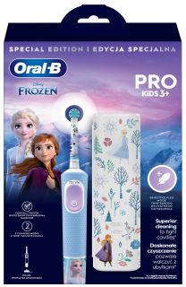 ORAL-B Pro Kids Frozen ar ceļojumu futrāli elektriskā zobu birste, 1 gab.