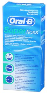 ORAL-B Super Floss zobu diegs, 1 gab.