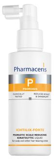 PHARMACERIS P Psoriasis Ichtilix-Forte Keratolytic Liquid Psoriatic Scale Reducing šķīdums, 125 ml