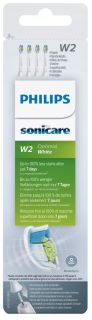 PHILIPS Sonicare W2 Optimal White (white) elektriskās zobu birstes uzgaļi, 4 gab.