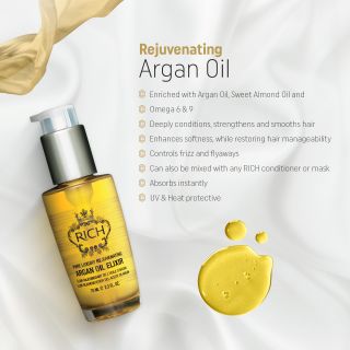 RICH Pure Luxury Rejuvenating Argan Oil eliksīrs, 70 ml