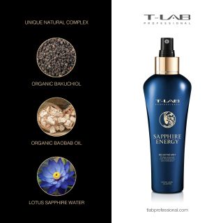 T-LAB Sapphire Energy Bio-Active Mist izsmidzināms līdzeklis, 150 ml