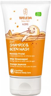 WELEDA Kids Happy Orange šampūns un mazgāšanās līdzeklis, 150 ml