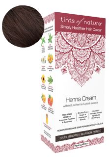 TINTS OF NATURE Henna Cream Dark Brown matu krāsa, 70 ml