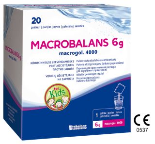 MACROBALANS 6 g pulveris iekšķīgi lietojama šķīduma pagatavošanai, 20 gab.
