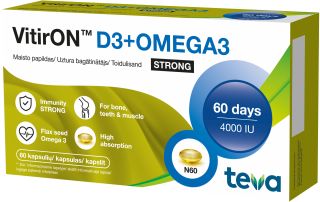 VITIRON D3 + Omega3 Strong kapsulas, 60 gab.