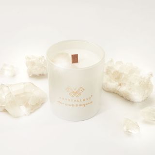 CRYSTALLOVE Clear Quartz & Bergamot Candle aromātiskā svece, 1 gab.