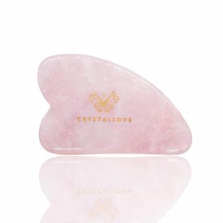 CRYSTALLOVE Gua Sha Rose Quartz komplekts, 1 gab.