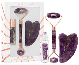 CRYSTALLOVE GuaSha Amethyst komplekts, 1 gab.