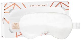 CRYSTALLOVE White zīda maska miegam, 1 gab.
