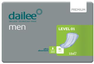 DAILEE Men Premium Level 1 uroloģiskie ieliktņi, 15 gab.