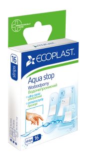 ECOPLAST Aqua Stop Mini 7.2 cm x 1.9 cm plāksteris, 8 gab.