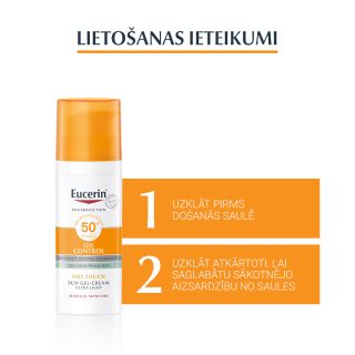 EUCERIN Sun Oil Control SPF 50+ saules aizsarglīdzeklis, 50 ml