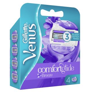 GILLETTE Venus Comfortglide Breeze skuvekļu maināmās kasetnes, 4 gab.