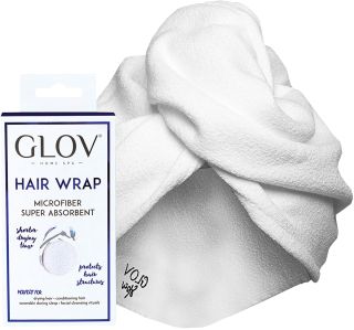 GLOV Hair Wrap White mikrošķiedras dvielis matiem, 1 gab.