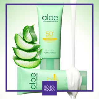 HOLIKA HOLIKA Aloe Soothing Essence Waterproof SPF 50+ saules aizsarglīdzeklis, 70 ml